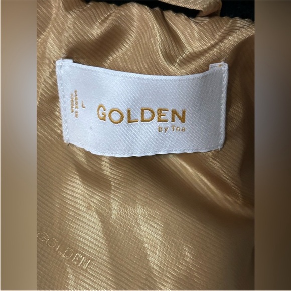 Mahoney Faux Fur Bomber Jacket Aritzia Golden by TNA - Size L - Picture 12 of 15